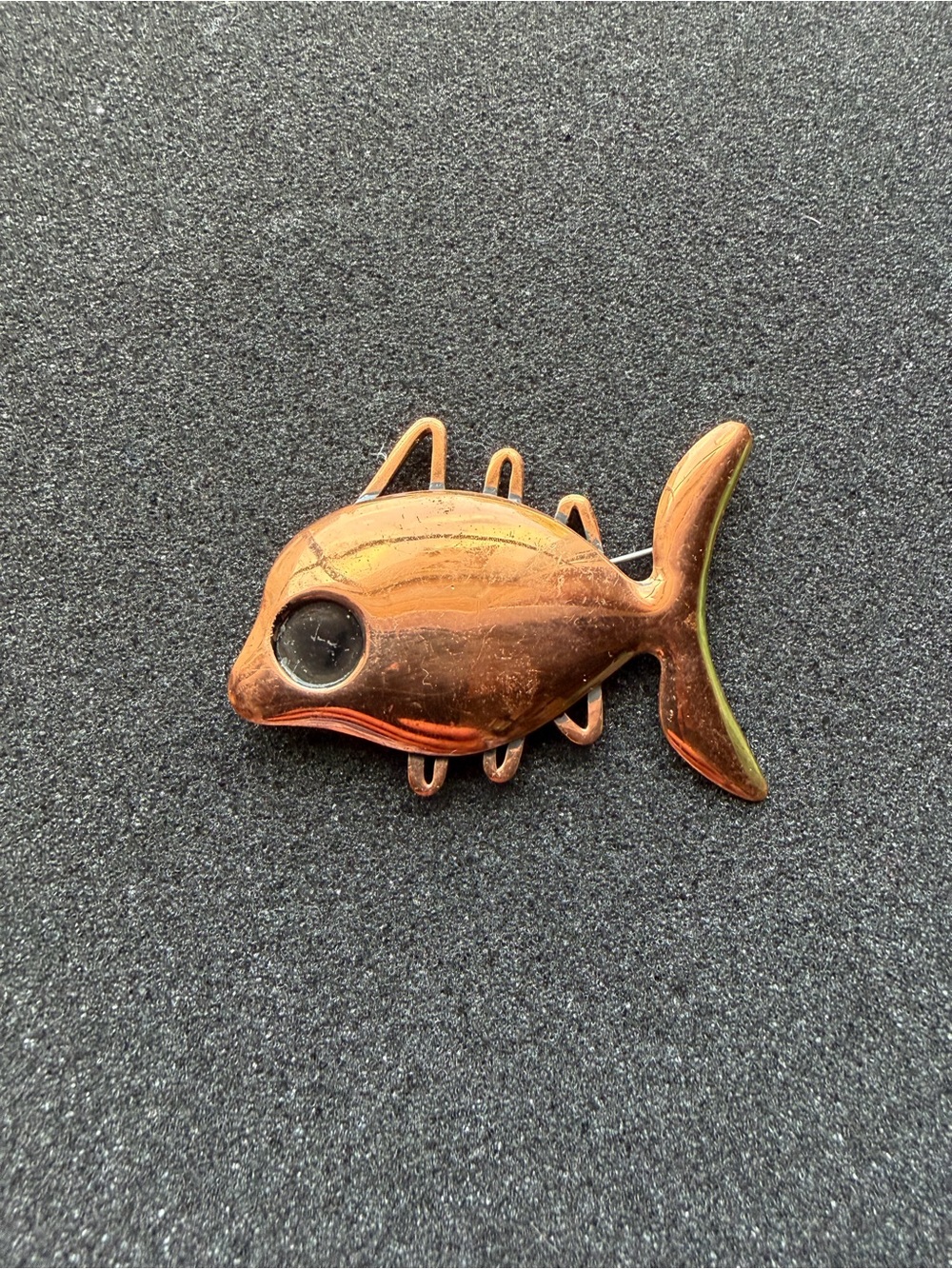 Vintage Renoir copper fish brooch